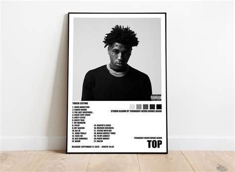 Nba Youngboy Top Poster Album Cover Poster Room Decor Etsy