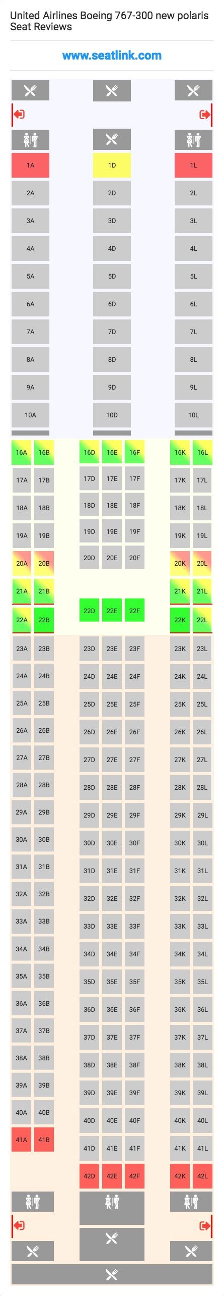 United Airlines Boeing 767 300 New Polaris Seating Chart Updated