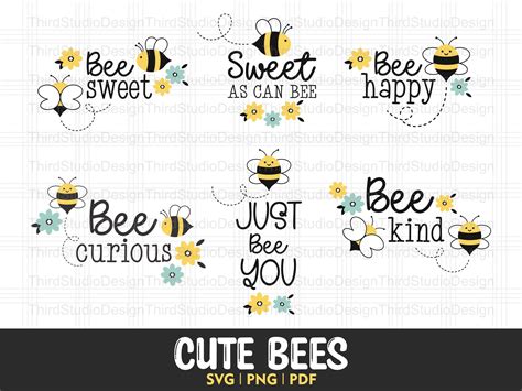 Cute Bee Svg Files For Cricut And Silhouettes With The Words Sweet As
