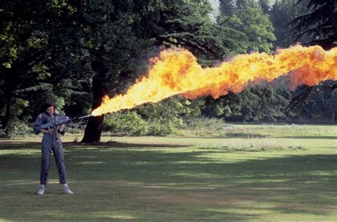 Sigourney Weaver Tests Out Epic Alien Flamethrower Metaflix