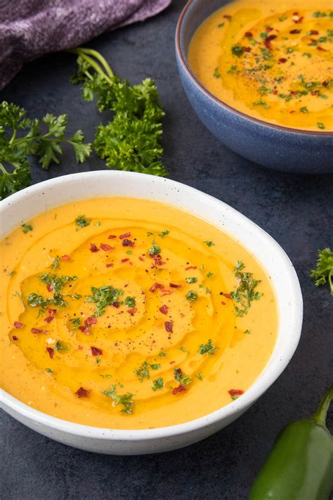 To make this soup, cook chopped leeks in a little butter, then add diced potatoes, stock, and herbs. 30-Minute Spicy Sweet Potato Soup Recipe - Chili Pepper ...