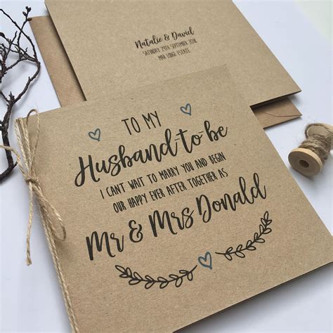 Jun 09, 2021 · we have beautiful wedding gifts to suit all budgets and tastes. Personalised Wedding Day Groom Husband-to-be Card | Evie ...