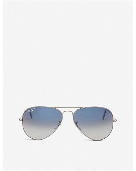 ray ban original aviator gunmetal frame sunglasses with gradient blue lenses rb3025 58 for men