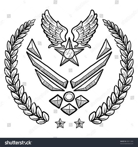 Doodle Style Military Rank Insignia Us Stock Vector 99911360 Shutterstock