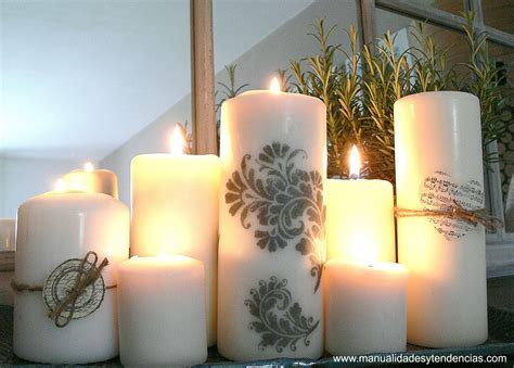 Cómo decorar velas con sellos Candle decorating idea Handbox Craft