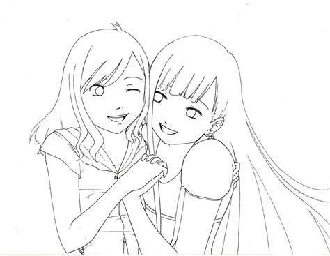 Anime Best Friends Coloring Pages