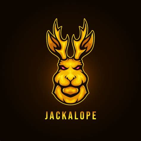 Premium Vector Golden Jackalope Logo