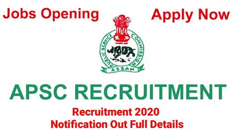 Assam Psc Recruitment Apsc Latest Recruitment Notification Out