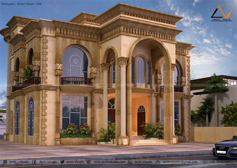 Classic Arabian Villa Exterior Design Sharjah Uae