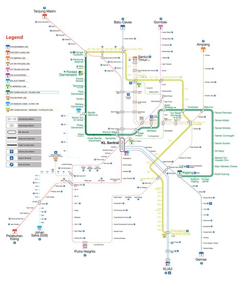 Klang valley (kl) train mapmap of klang valley integrated transit subway, train network.features: Kuala Lumpur LRT, MRT, ERL, KTM Komuter & Monorel Map ...