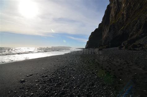 Beautiful Reynisfjara Beach Located In Vik Iceland Stock Image Image