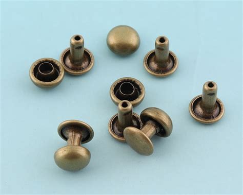 Bronze Double Caped Rivets 100sets 8mm Mini Rivets Metal Etsy