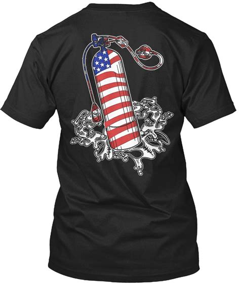 Oxygen Tank American Flag Usa Flag Scuba Diving Tshirt For Men Women