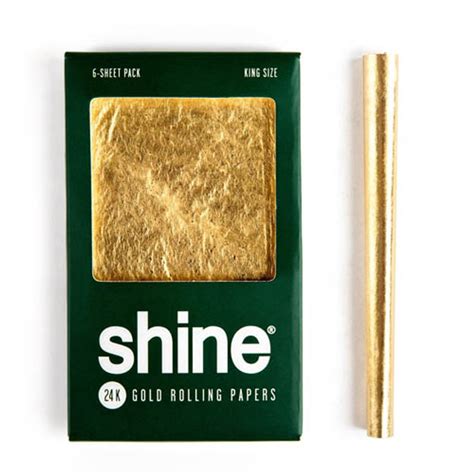 Wholesale Shine 24k Gold Rolling Papers King Size 6 Sheet Pack