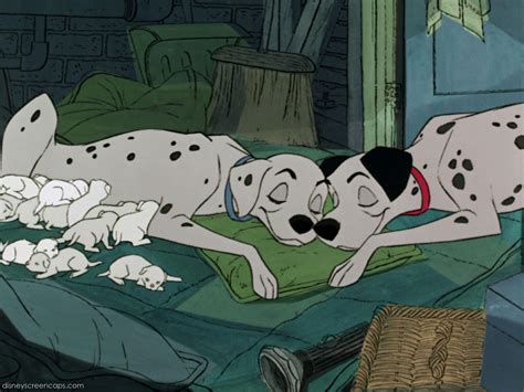 Perdita Pongo And Their Puppies ~ 101 Dalmatians 1961 Disney Art