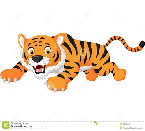 Cartoon Tiger Jumping Stock Vector Image 50839545