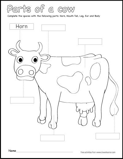 Cow Math Worksheets