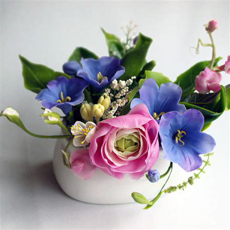 Small Vase Flower Arrangement Handmade With Love Oriflowers