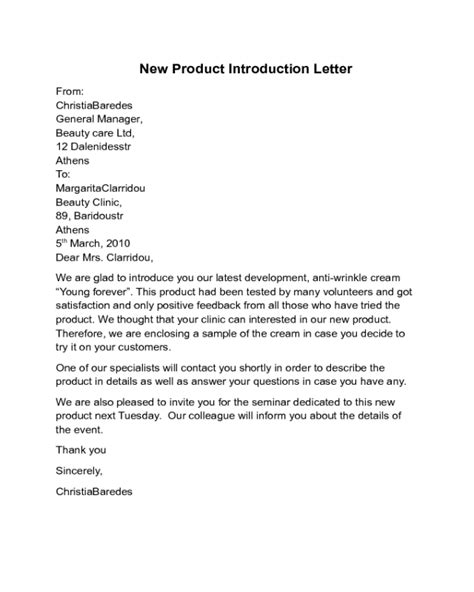 New Product Introduction Letter Sample Edit Fill Sign Online Handypdf
