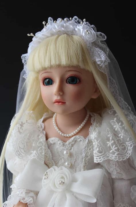 Buy 18 Inch Realistic Vinyl Sd Bjd Bride Dolls Wedding Decoration Handmade