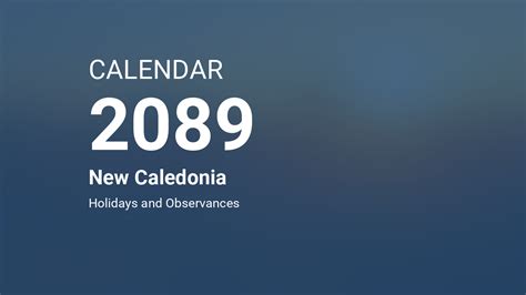 Year 2089 Calendar New Caledonia