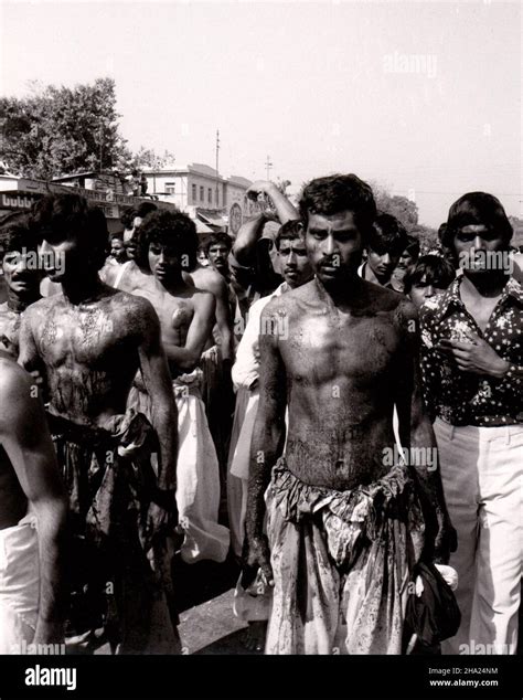 Shia Muslims Marching On The 10th Muharram Karachi Pakistan 1981