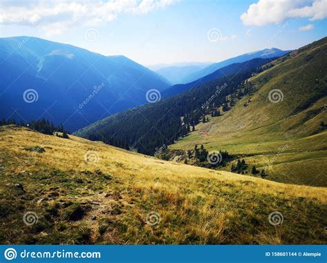 Green Mountains Under Blue Sky Stock Photo Image Of Cloud Green