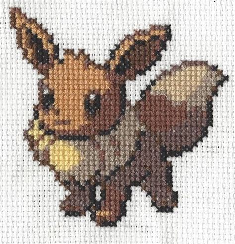 Unofficial Pokemon Eevee Cross Stitch Pattern Instant Download Pdf