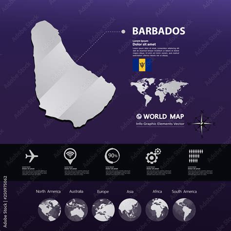 Barbados Map Vector Illustration Stock Vector Adobe Stock
