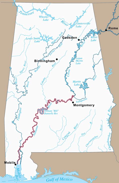 Map Of Alabama Rivers Secretmuseum
