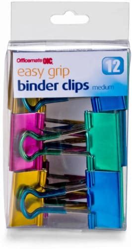 Dillons Food Stores Officemate Easy Grip Binder Clips Assorted 12 Pk