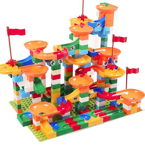 296pcs Marble Race Run Maze Ball Track Building Blocks Abs Funnel Slide