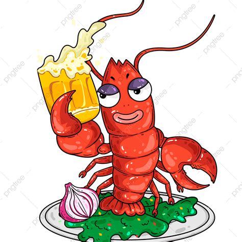 Crayfish Clipart Transparent Background Design Of Colorful Beer