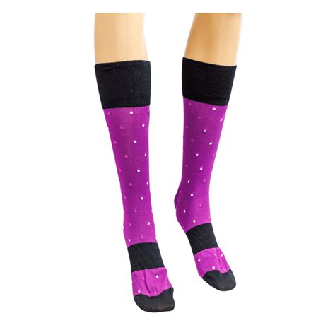 Knee High Socks With Purple Polka Dots B Tailored