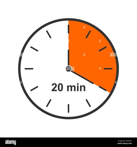 Clock Icon With 20 Minute Time Interval Countdown Timer Or Stopwatch