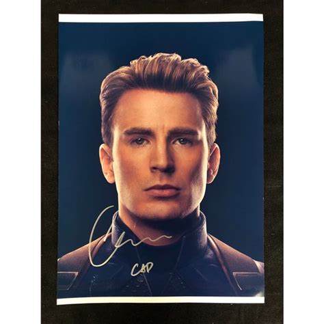 Chris Evans Autographed Captain America Photo Real Authentic Coa