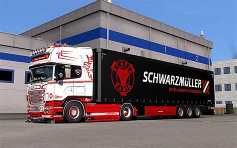 Scania Rs 6 Series Rjl Red And White Custom Skin Combo Pack Accessory