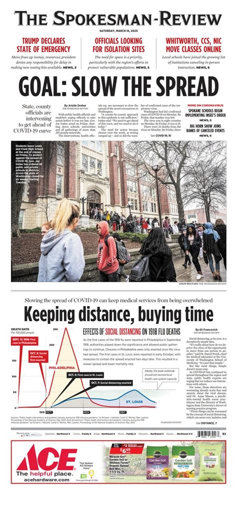 Front Page For March 14 2020 The Spokesman Review