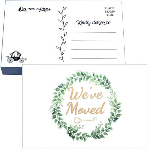 Rxbc2011 50 Weve Moved Postcards Green Leaf Moving