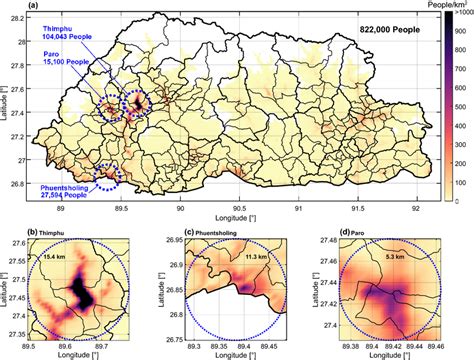 A Population Distribution In Bhutan In 2020 Population Distribution In