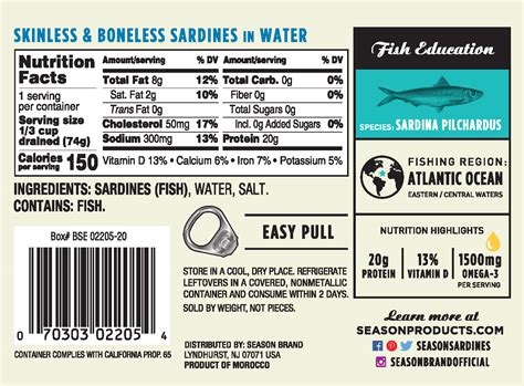 Sardines Season Brand Sustainable Canned Seafood