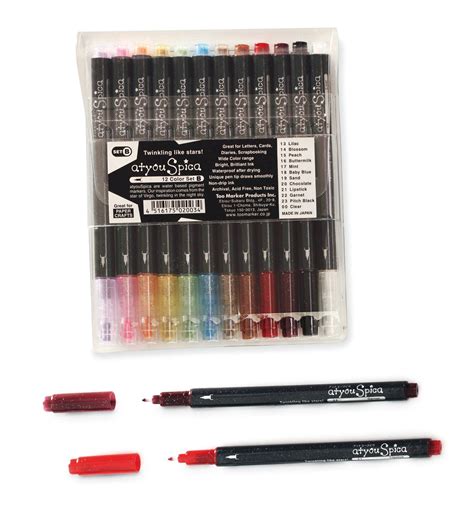 Copic Atyou Spica Glitter Pen Set B One Each Of 12 Colors Includes