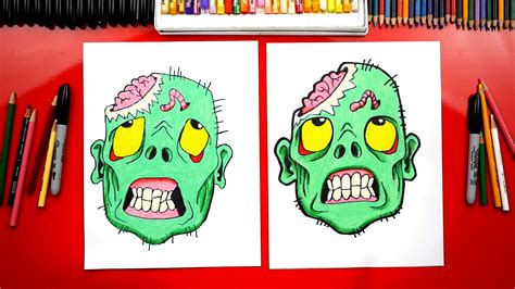 But it's boring, and it doesn't look like the 5. How To Draw A Zombie Head For Halloween - Art For Kids Hub