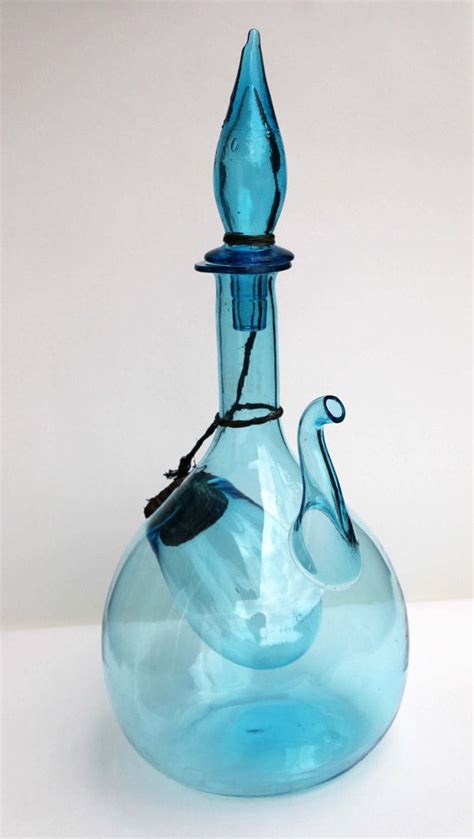Blown Glass Wine Decanter With Ice Cooler Compartment For Etsy Uk