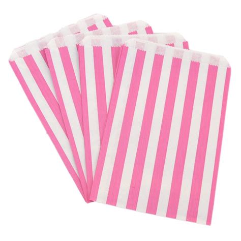 Pink Candy Stripe Design Paper Bags 5x7 Per 1000 Pfm Plus