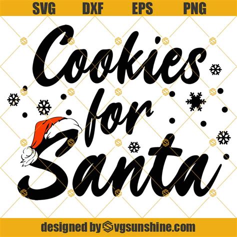 Cookies For Santa SVG PNG DXF EPS , Cookies SVG, Santa Hat SVG, Santa