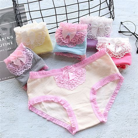 Buy 3pcs Teen Panties For Girls Short Briefs Low Waist Cotton Solid Color Bow