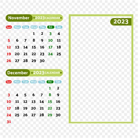 Kalender 2023 November En December Met Verticale Lijndecoratie