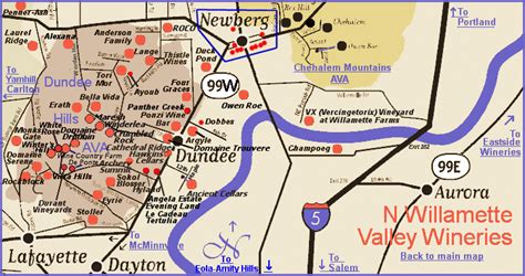 Map To The Wineries Of Oregons Dundee Hills Ava Area North