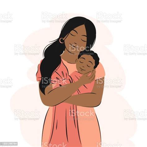 African American Woman And Baby 02 Stock Illustration Download Image